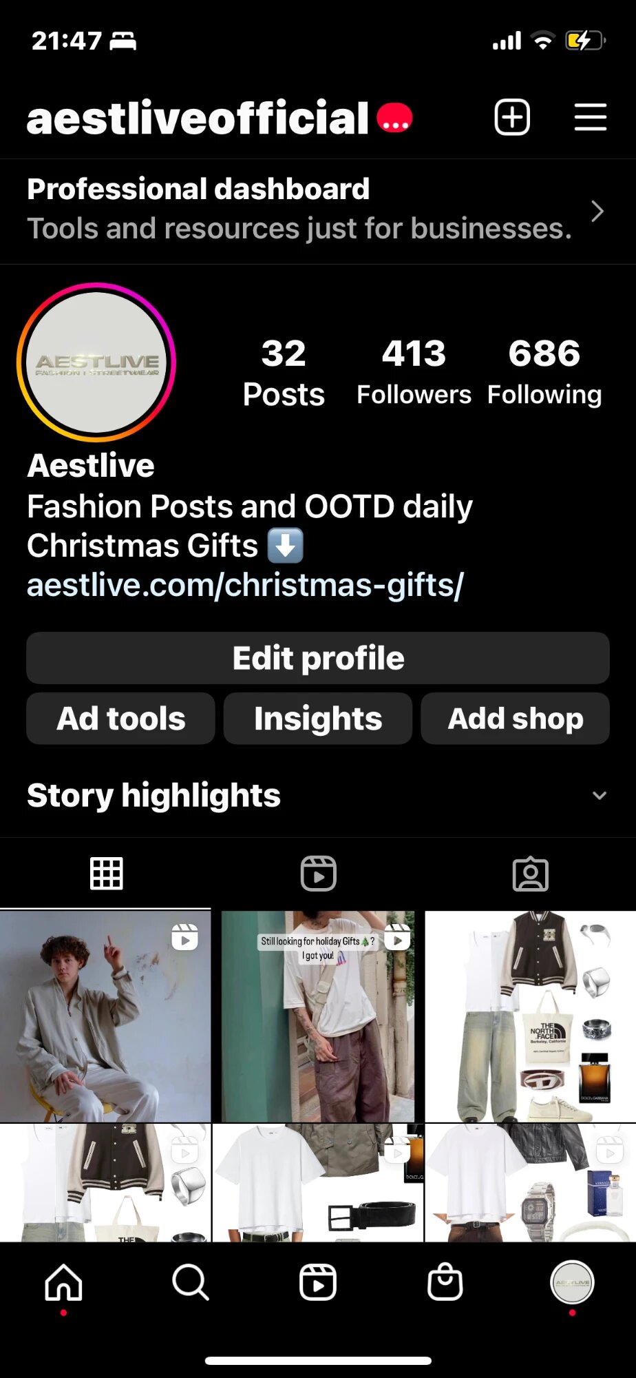 The Aestlive Instagram profile