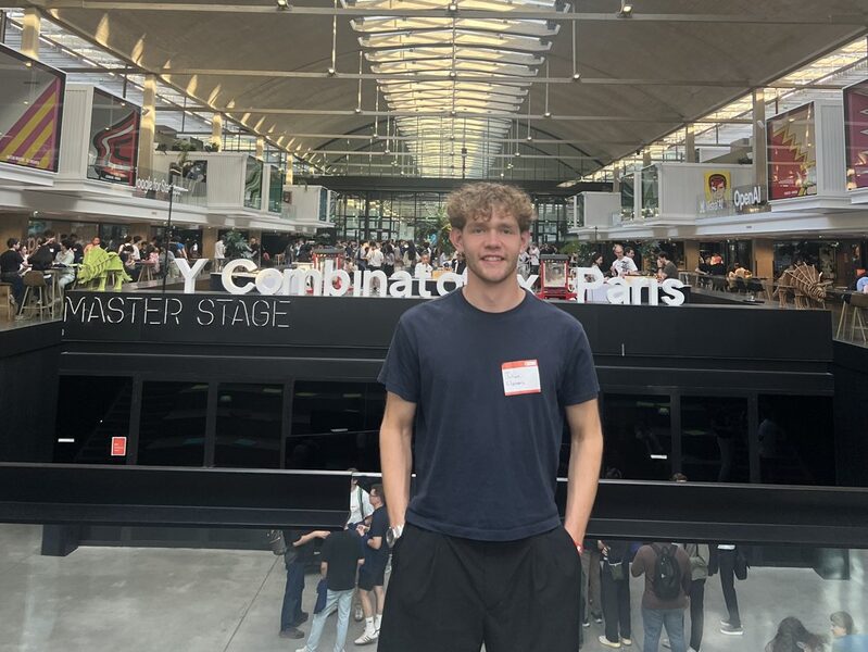 At Y Combinator Startup School in Paris, in front of the master stage